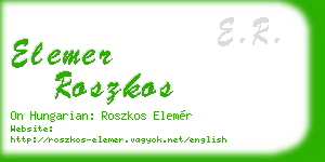 elemer roszkos business card